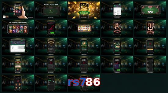 Main screen of Rs786 bet page for PK players