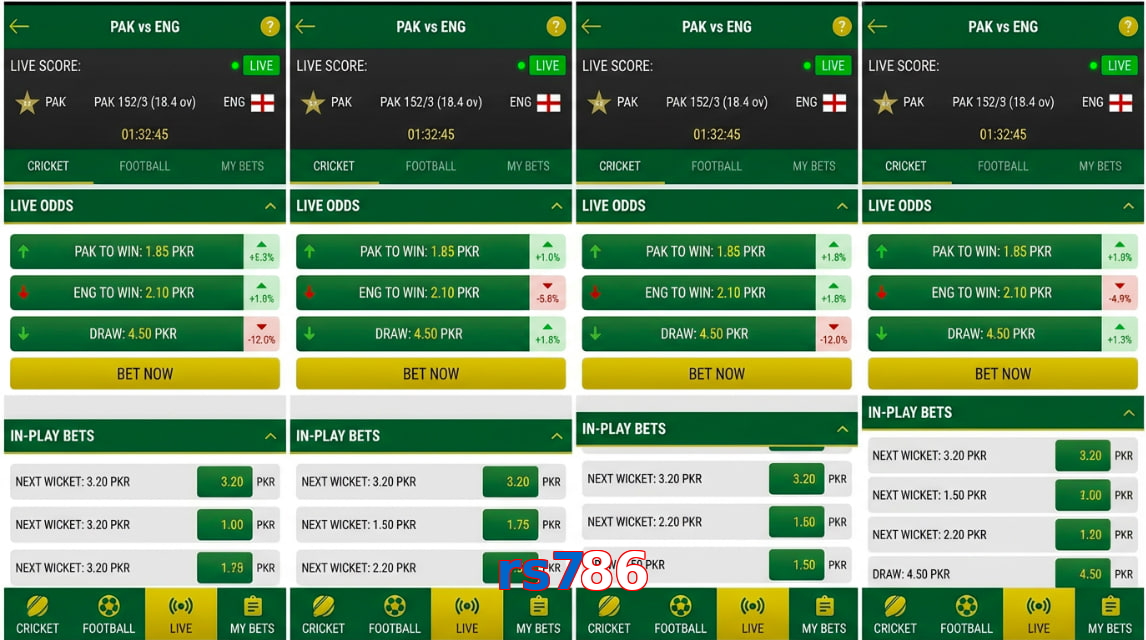 Game list for Rs786 bet section